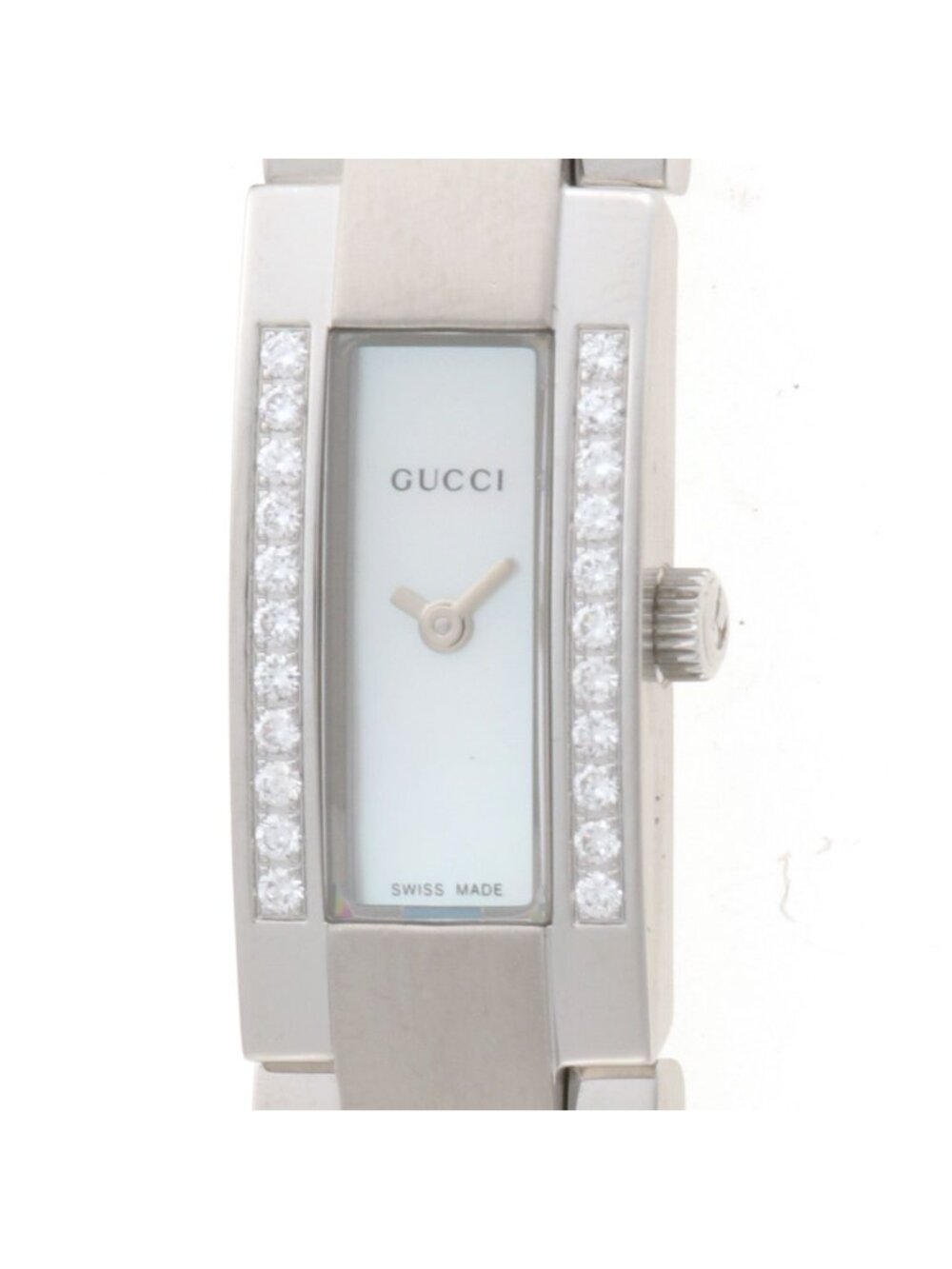 Gucci Diamond Bezel Watch Stainless Steel Shell Quartz